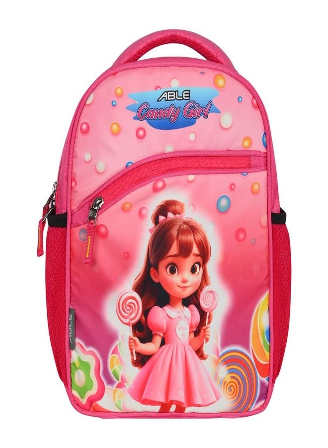 ABLE Candy Girl Printed 20L School Bag for Kids.Ideal Bags for Age Group : 5-10 yrs,Purple - Image 1